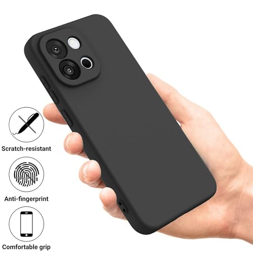 Image of FIRST MART Matte Silicone Back Cover for OnePlus 13s - Black