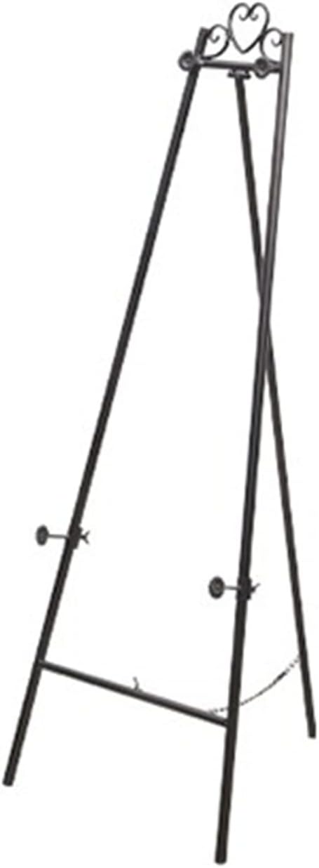 Folding Metal Easel 135cm Tall Easel Stand for Display Lightweight and Portable Floor Easel for Wedding Signs Posters Painting Canvas Black/White/Gold (White 135cm)