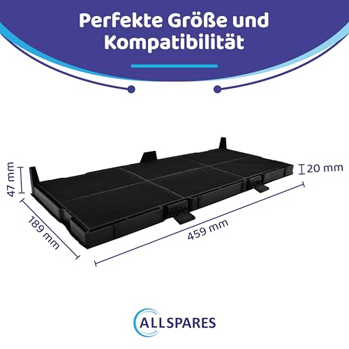Aktivkohlefilter für Dunstabzugshauben geeignet für Bosch DSZ4561, 11025806 | Siemens LZ45610, LZ45650, 11008216 | Neff Z54TC02X0 | 459x189x47mm