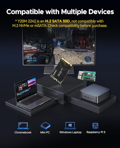 Image of ORICO 1TB M.2 2242 SATA SSD, Compact Internal Solid State Drive with TLC NAND Flash, Up to 530MB /s Read & 500MB /s Write Speeds, Compatible with Ultra-Thin Laptops, and Mini PCs - Y20M-2242
