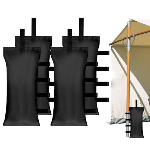 HAZBEN Tent Weights Set of 4 Sand Bags for Canopy Legs Outdoor Instant Sun Shelter Patio 112LBS Large Heavy Duty (Black)