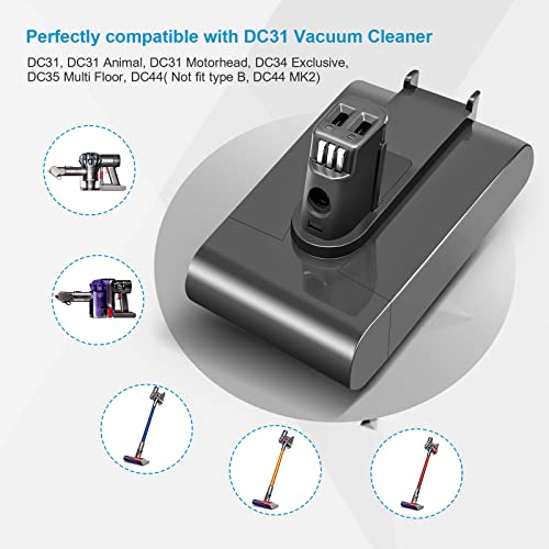 Image of POWTREE Upgraded 8000mAh DC31 22.2V Replacement Battery for Dyson Type A DC30 DC31 DC34 DC35 DC44 DC45 Animal 917083-01 Handheld Cordless Vacuum (Not Fit All Type B, DC31 DC35 DC44 MK2)