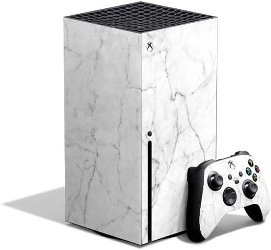 Skinit Decal Gaming Skin Compatible with Xbox Series X Bundle - White Marble Design