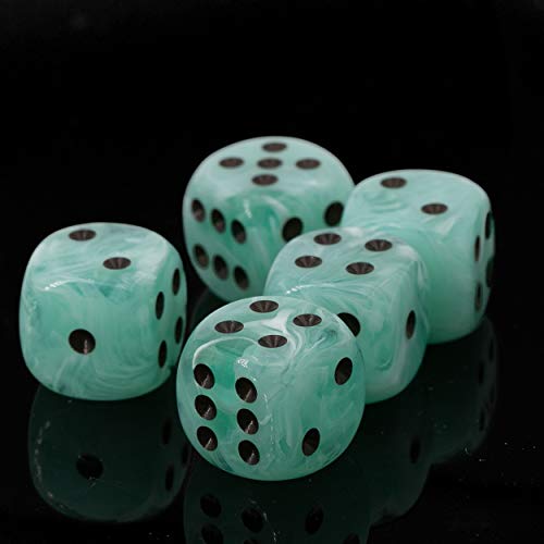 WeLoveBeads W6 Würfel rauchiges Jade/schwarz - Made in Germany! - 5Stk