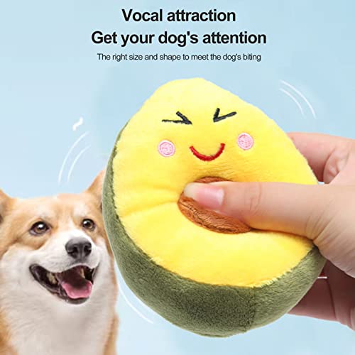 Worparsen Dog Chew Toy, Squeaky Dog Toys, Tough & Chew Resistant, Creative Pet Toy, Soft Plush Avocado Shape Tooth Cleaning Dog Chew Toys For Puppy, Small, Middle, Big Dogs Yellow #TOP1
