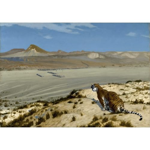 Gérôme Tigre sur la montre impression giclée toile 61x81 cm décoration