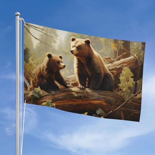 Drapeau de jardin ours mignons double face grand format 1,2x1,8m pour déco extérieure - 2