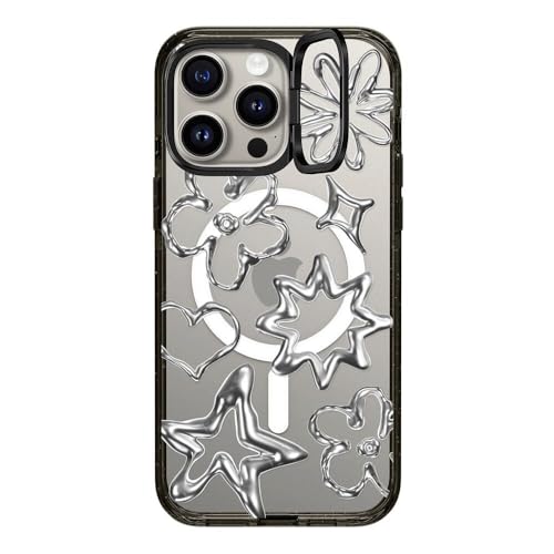 CASETiFY �C���p�N�g�����O�X�^���h MagSafe�Ή� iPhone 15 Pro Max �P�[�X [MIL�K�i���� (3x MIL-STD-810G) / 2m����̗����������N���A / MagSafe �ɑΉ�] - Chrome Doodles