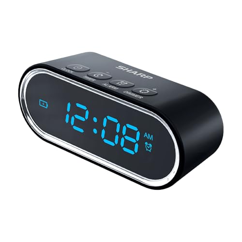 Lista de Despertadores de viaje al mejor precio. 39 Sharp - Reloj despertador de viaje con mini banco de energía recargable, reloj despertador digital portátil con temporizador de cuenta regresiva, brillo ajustable, cargador de...