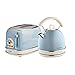 Ariete ARPK12 Retro Style Dome Kettle and 2 Slice Toaster Set, Vintage Design, Blue