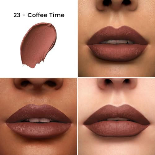 Image of Colors Queen Hold Up Full Day Non-Transfer Matte Lipstick | Long Lasting and Weightless Formula | Intense Color Pay Off | Waterproof Lipstick for Women (123 - Coffee Time, 4g)