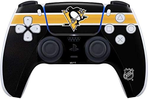 Skinit Decal Gaming Skin Compatible with PS5 Controller - Officially Licensed NHL Pittsburgh Penguins Jersey Design
