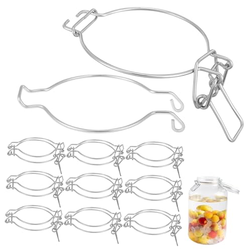 NOLITOY 10 pièces Attaches Métalliques Acier Inoxydable pour Bocaux Scellés Lot de Clips Résistants pour Bocaux Verre Accessoires Pratiques pour Fermeture Hermétique