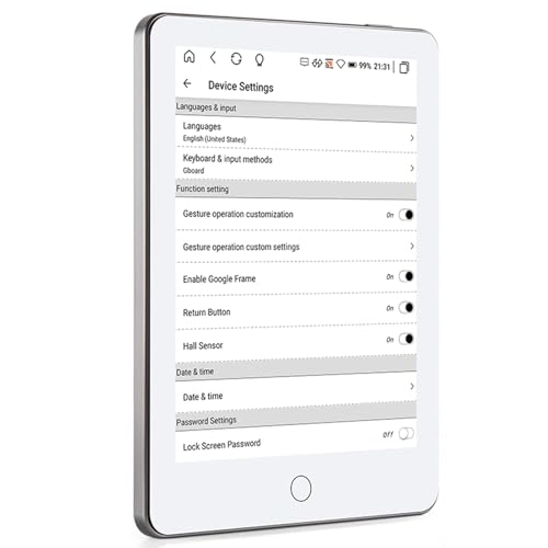 Aramox Lettore di E-book da 6 Pollici, Tablet E Ink Touch Screen HD da 300 DPI con 4 GB di RAM + 64 GB di Spazio di Archiviazione, Espandibile, Android 11, Leggero E Portatile (WHITE)