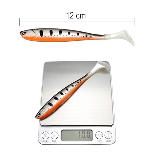 Foto von Njord Kalastus Gummifische Zander 6 Stück 12,5 cm 10g | Mit Hakentaschen für Standard Jigkopf und Offsethaken | Raubfisch Köder Set in fängigen Farben | Gummifische Hecht