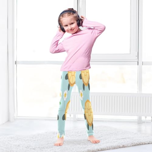 Toddler Girls Leggings Printed Yoga Pants Leggings White Flower Turtle for Kids4