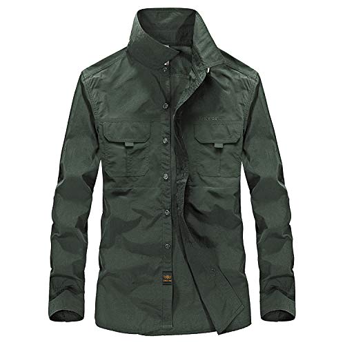 Herren Hemden & Shirts für Casual & Outdoor Atmungsaktives Langarmhemd Leichte Quick Dry Wander Polo Shirts Top
