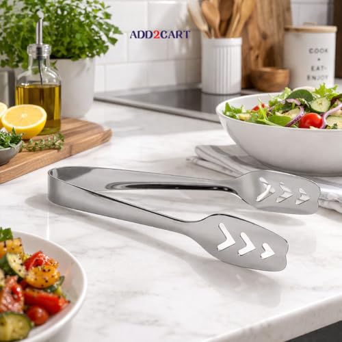 Image of ADD2CART Stainless Steel Serving Tongs, Kitchen Utility Chimta, Traditional Indian Flatbread Gripper (Utility Tong)