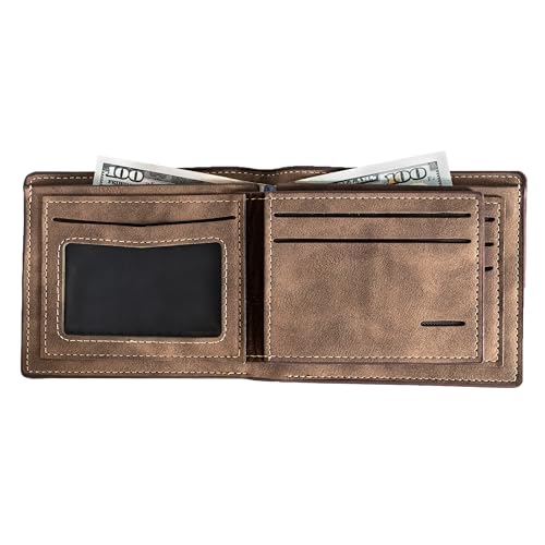 Personalized Custom Photo Wallets,Engraved Picture and Name Casual Bifold Wallets for Boyfriend,Men,Husband (Dark brown)4