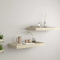 Vista 88 de Estantes flotantes de pared, 2 piezas de madera de fibropanel de densidad media gris de 47.2 x 9.3 x 1.5 pulgadas, estante de almacenamiento
