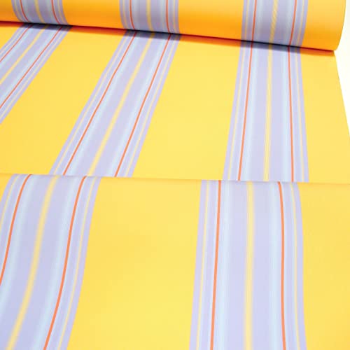 TOLKO Markisenstoffe Meterware mit UV-Schutz | kein Ausbleichen Langlebig Wetterfest | Markisenstoff Wasserdicht 120cm breit Premium Sonnenschutz Planenstoff zum Nähen (Hellblau Gelb)