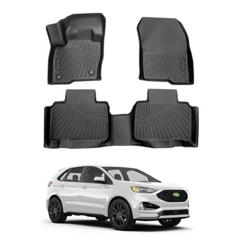 Cacartist Floor Mats Custom Fit for Ford Edge 2015-2023 2024 2025 for Edge Accessories TPE 3D All Weather Floor Liners 1st & 2nd Row Heavy Duty Waterproof Durable by Cacartist - Used condition - CA$62.79