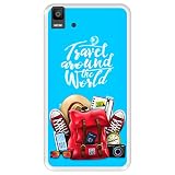 Hapdey Coque pour [ Bq Aquaris E5s - E5 4G ] Dessin [ Été, Voyager Autour du Monde ] Etui en Silicone Souple TPU Transparente