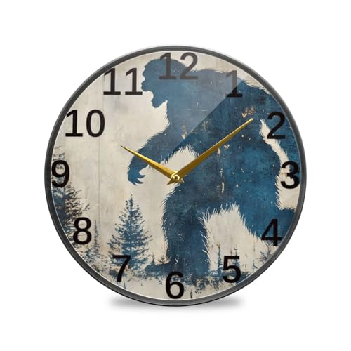 Reloj de Pared Redondo Silhouettes Sasquatch 9.5 pulgadas miniatura 1