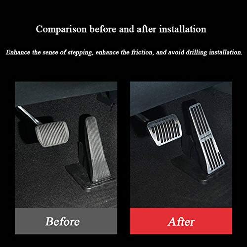 Rifoda for Ford Explorer 2020 No Drill Accelerator Gas Pedal Brake Pedal Cover Non-Slip Replacement Pedal Pad Aluminum Performance Foot Pedals Set(Silver)