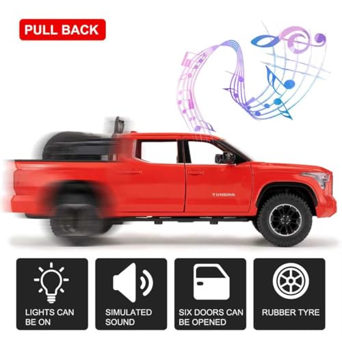 WAKAKAC 1:24 Camioneta Pickup Off-Road Tundra Roja miniatura 3