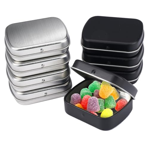 8 Pièces Petite Boite Metallique, 60 X 48 X 15mm Mini Boîtes avec Couvercle, Rectangulaire Boite en Metal, Mini Boite de Rangement, Petite Boite Metal pour Stockage de...