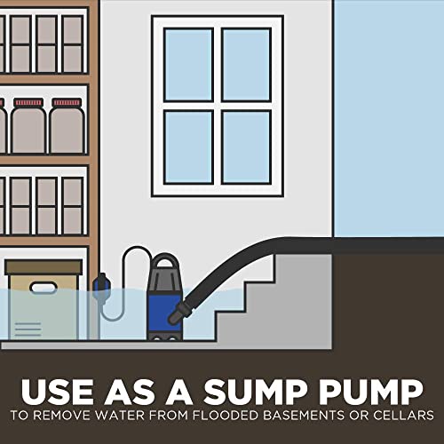 image for EZ Travel Collection Submersible Drain Pump and 25' Water Hose, Sump P