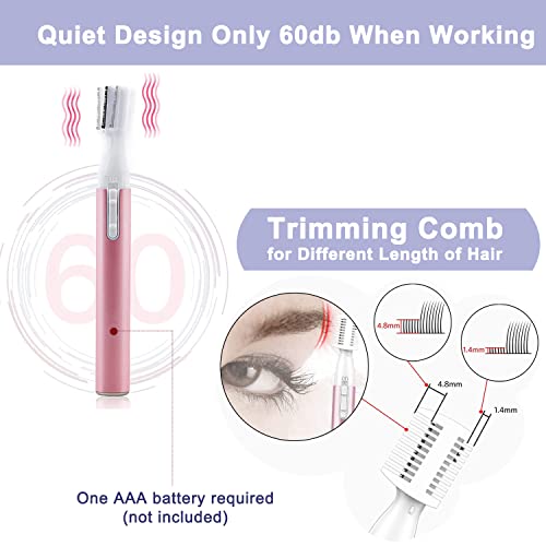 Electric Eyebrow Trimmer For Women, Facial Hair Razor Removal For Men, Mini Epilator For Bikini, Remover For Face, Chin, Peach Puzz, Lips, Body, Arms, Legs, Powered By Battery (Not Included) #TOP6