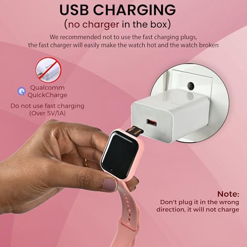 Image of Bouncefit D20 Y68 Fitness Band Smart Watch for Men, Women, Boys, Girls, Kids - Single Touch Interface, Water Resistant, Workout Modes, Quick Charge Sports Smartwatch - Pink (FF)