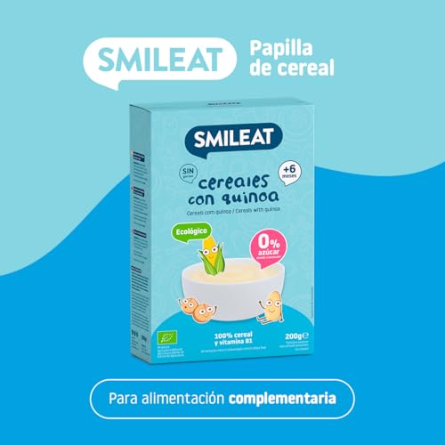 Miniatura 2 de Smileat - Papilla Para Peques Ecológica De Cereales Con Quinoa - Sin Azúcar Añadido Y Sin Aditivos - Ingredientes Vegetales - Fácil De Diluir Y Preparar