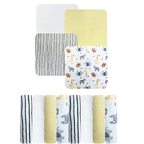 Image of MODERN BABY Washcloths Set for Baby Boys 8 Pack Soft Reusable Wash Clothes Face Towels for Newborns Babies & Toddlers, Safari