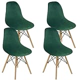 Dining Room Chair Covers Slipcovers Set of 4, Shell Chair Cover Velvet for Mid Century Modern Chair,