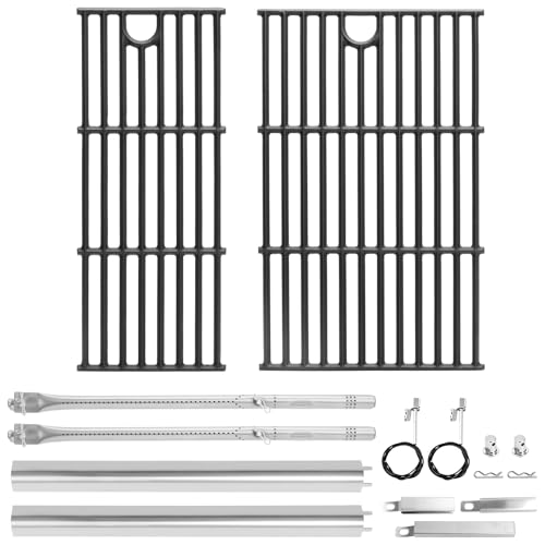 Image of Grill Replacement Parts for Charbroil Performance 2-Burner 463630021 463654022 463660421 463655621, 17 inch Cooking Grates, Heat Plates & Burners Tubes for Charbroil Gas Grill Part Kit