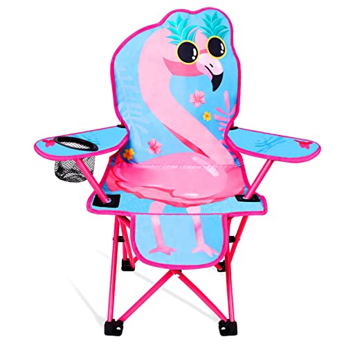 Kaboer Kids Outdoor Folding Lawn And Camping Chair With Cup Holder And Carrying Bag,Children's Camping Chairs For Beach Travel,Flamingo Camping Chair #TOP10