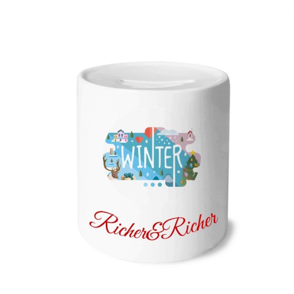 Illustration de la saison hivernale : tirelire riche en pièces de monnaie pour décoration