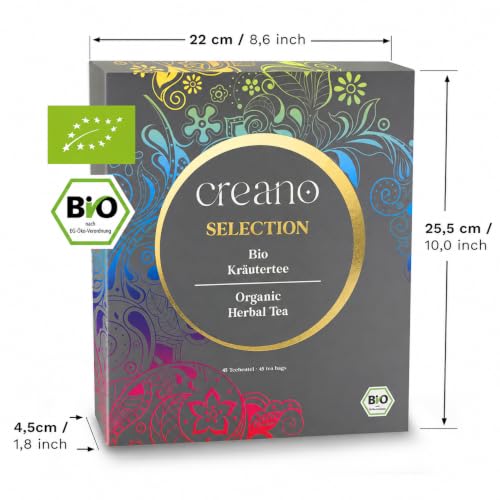 Image of Creano Organic Herbal Tea Gift Set Grey - 45 Organic Tea Bags in 9 Different Varieties - 90 g