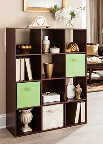 Closetmaid Cubeicals 12 Cube Storage Shelf Organizer Bookshelf, Stackable, Vertical Or Horizontal, Easy Assembly, Wood, Dark Cherry Finish #TOP6