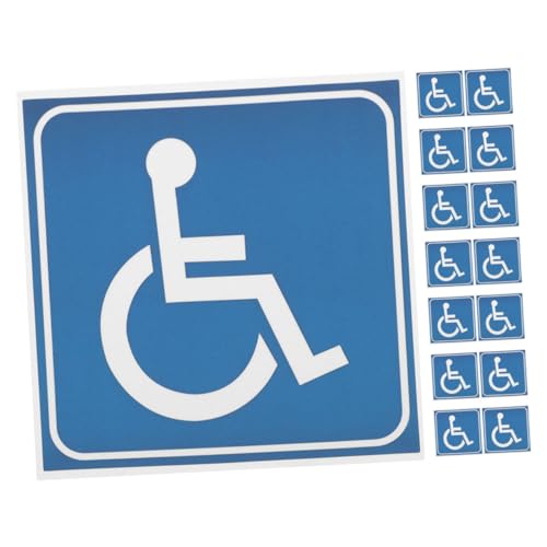 Gatuida 15pcs Disabled Wheelchair Decals Easy Peel Stick Accessibility Signs for Cars Toilets and Equipment Scratch-resistant Disability Stickers with Symbols