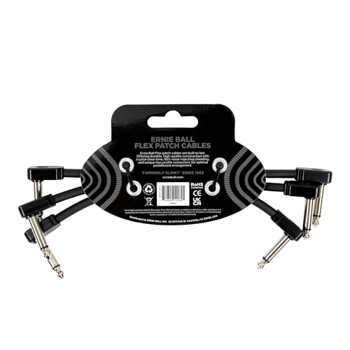 Ernie Ball Flex Patch Cable 6in - Black - 3 Pack - Image 2