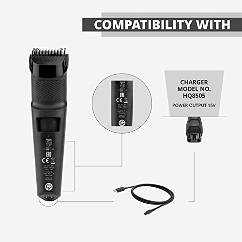 Image of 15V Charger Compatible With Philips Trimmers & Shavers | HQ8505 Replacement Charger (Complete list of compatible models in bullet point) BK BT3205