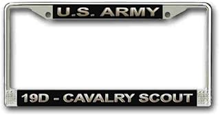 JR Studio US Army Army MOS 19d Cavalry Scout Military Veteran Stainless Steel Car Truck License Plate Frame Car Tag Holder