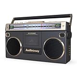Boombox Retro Kassettenspieler Radio Kurzwellenradio AM/FM Tragbarer Recorder für Kassettenboxen, drahtloses Streaming, USB/Micro SD Gitarre/Aux in