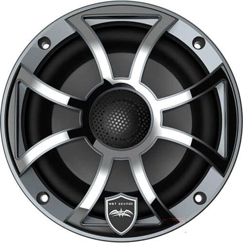 Image of wet sounds | REVO 6-XSG-SS | High Output Component Style 6.5 inch Marine Coaxial Speaker with RGB Backlighting and Grey Stainless Steel Grille