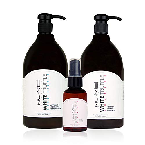 NuMe White Truffle Set - Hydrating Anti-frizz Paraben free Shampoo and Conditioner for Dry Hair & White Truffle Primer Serum