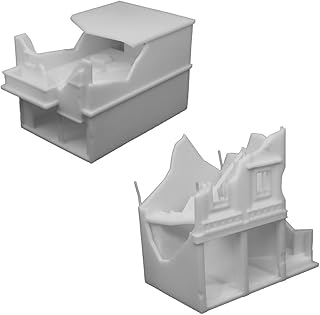 Outland Models Railway Scenery Building Damaged City House Set B 1:87 HO Scale